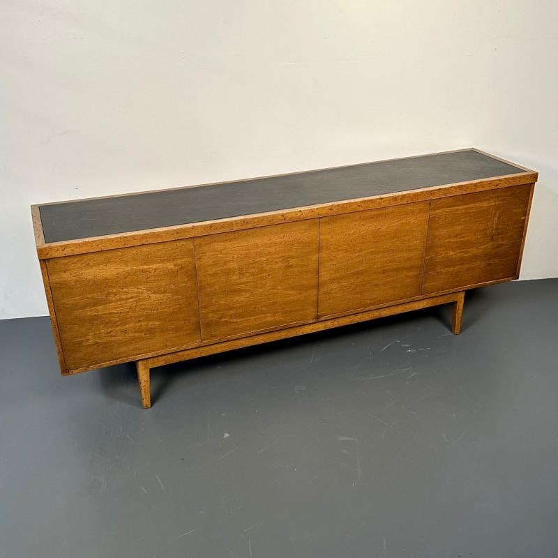 Mid-Century Modern Sideboard / Credenza, Rustic Provincial Cabinet, Slate Top - 6