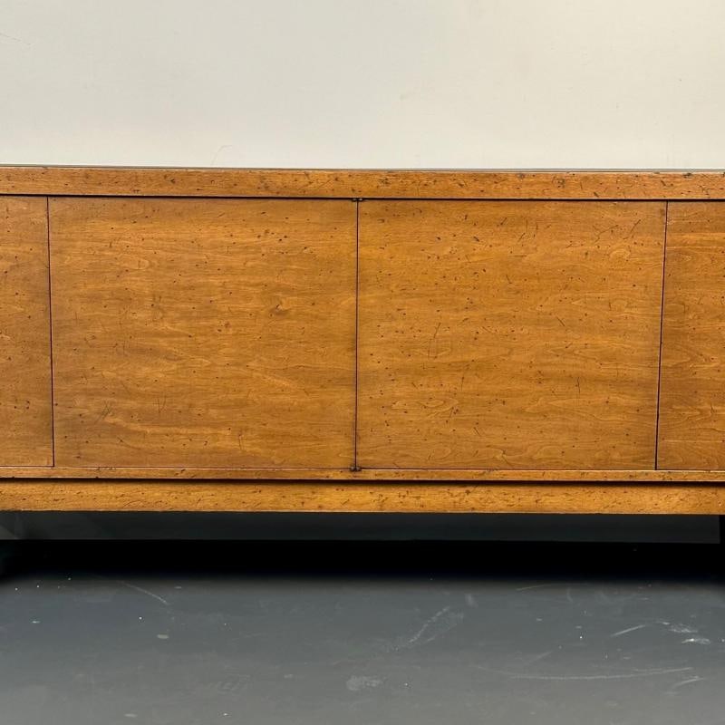 Mid-Century Modern Sideboard / Credenza, Rustic Provincial Cabinet, Slate Top - 9