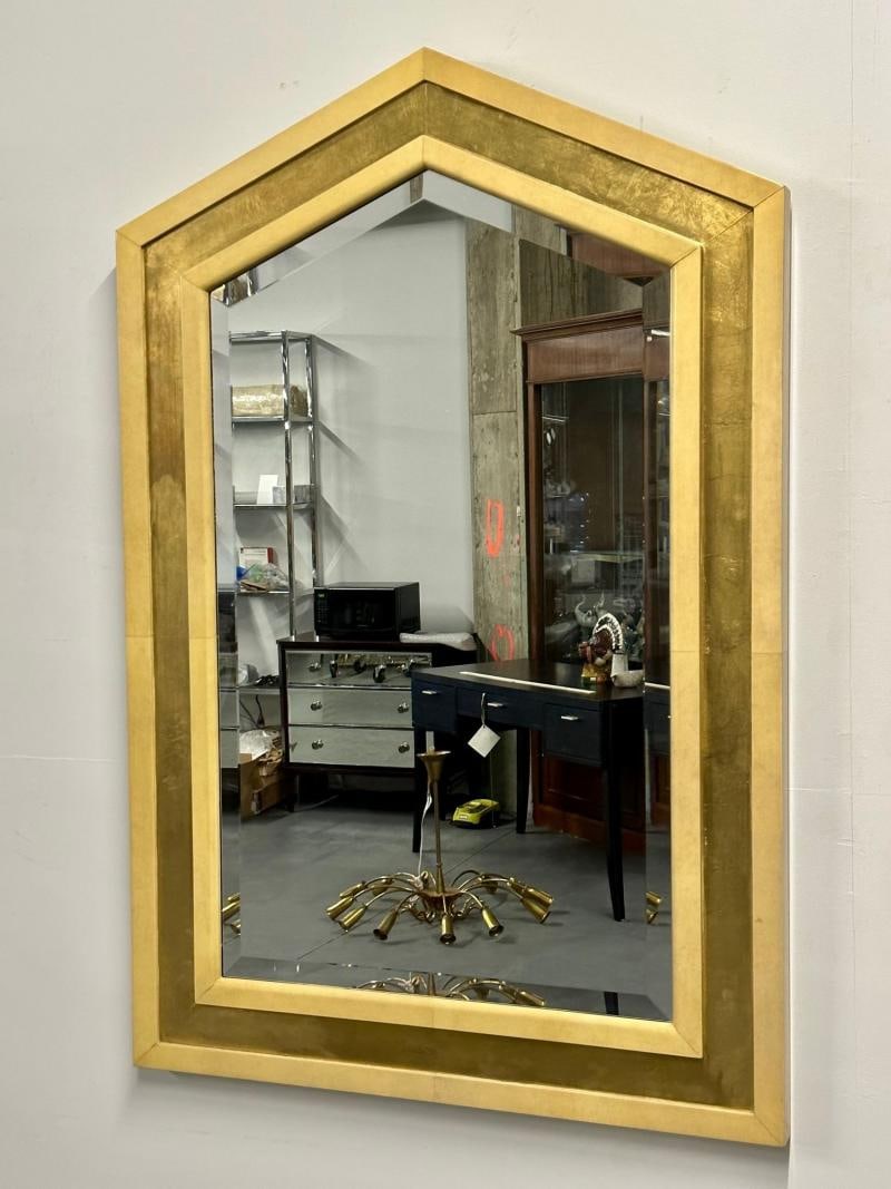 Mid-Century Modern Giltwood Wall / Console / Pier Mirror, Parchment, Italian - 4