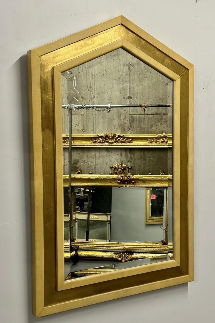 Mid-Century Modern Giltwood Wall / Console / Pier Mirror, Parchment, Italian - 5
