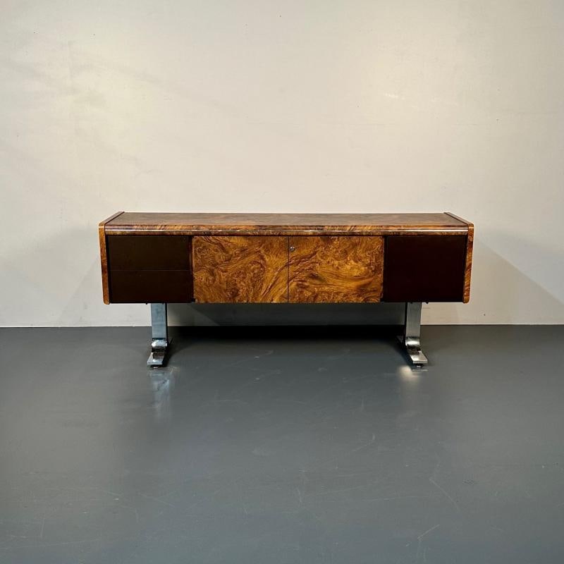 Mid-Century Modern Herman Miller Style Sideboard / Credenza / Cabinet, Burlwood - 5