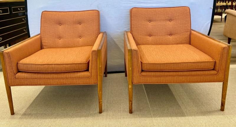 Pair of Mid-Century Modern Lounge Chairs, American, Walnut, 1960s - 7