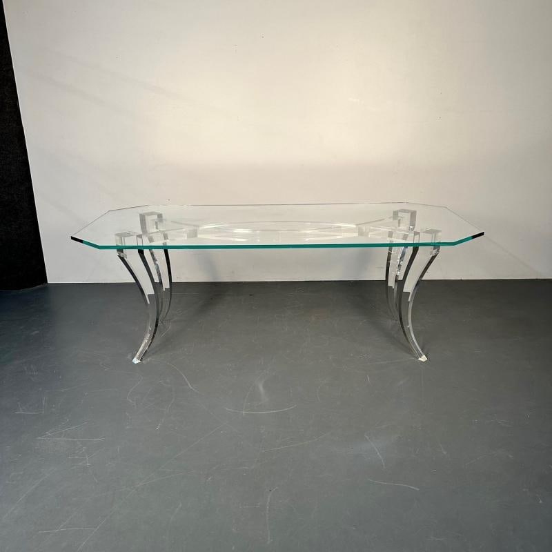 Modern Lucite and Glass Dining / Kitchen Table, American Designer, 2000s - 3