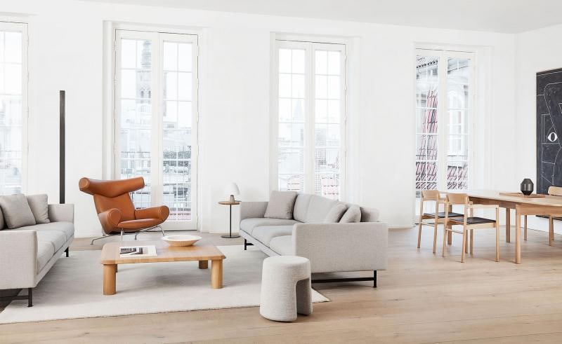 Danish Mid-Century Modern Ox Lounge Chair and Ottoman by Hans Wegner, Jørgensen - 12