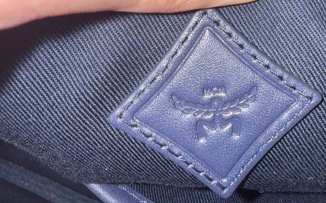 MCM Stark Ceramic Blue Gradation Palm Canvas Backpack - 8