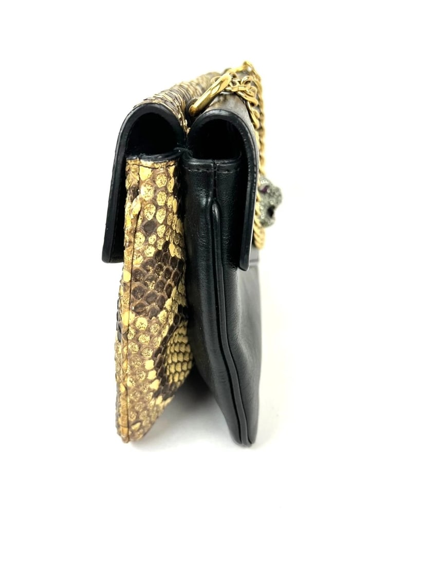Gucci Thiara Double Sided Black Leather Python Crossbody Bag - 12