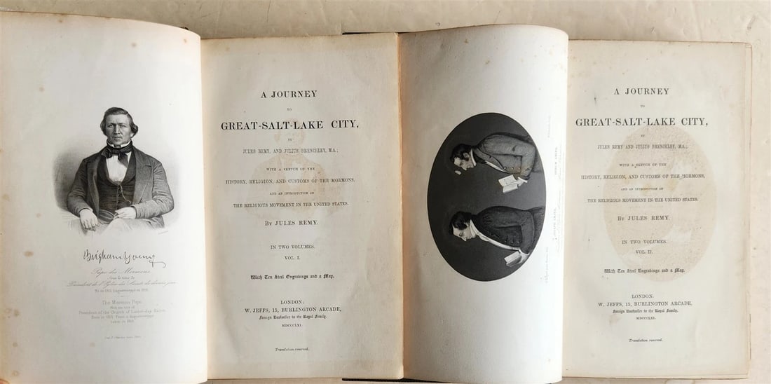 1861 JORNEY to GREAT SALT LAKE CITY SIGNED by AUTHOR ! ANTIQUE illustrated 2 VOL: Title: 1861 JORNEY to GREAT SALT LAKE CITY SIGNED by AUTHOR ! ANTIQUE illustrated 2 VOL Description: Brenchley (Jules and Julius L.) A Journey to Great Salt Lake City. By Jules Remy and Julius