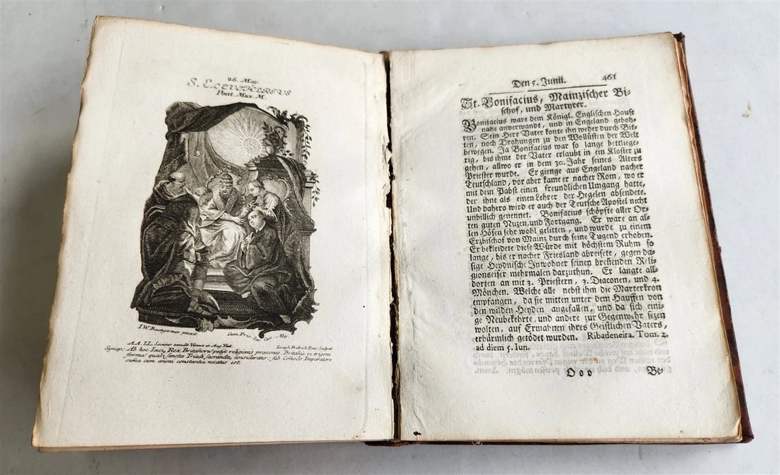 1756 THEOLOGY in GERMAN ILLUSTRATED w/ 76 COPPER ENGRAVINGS antique - 13