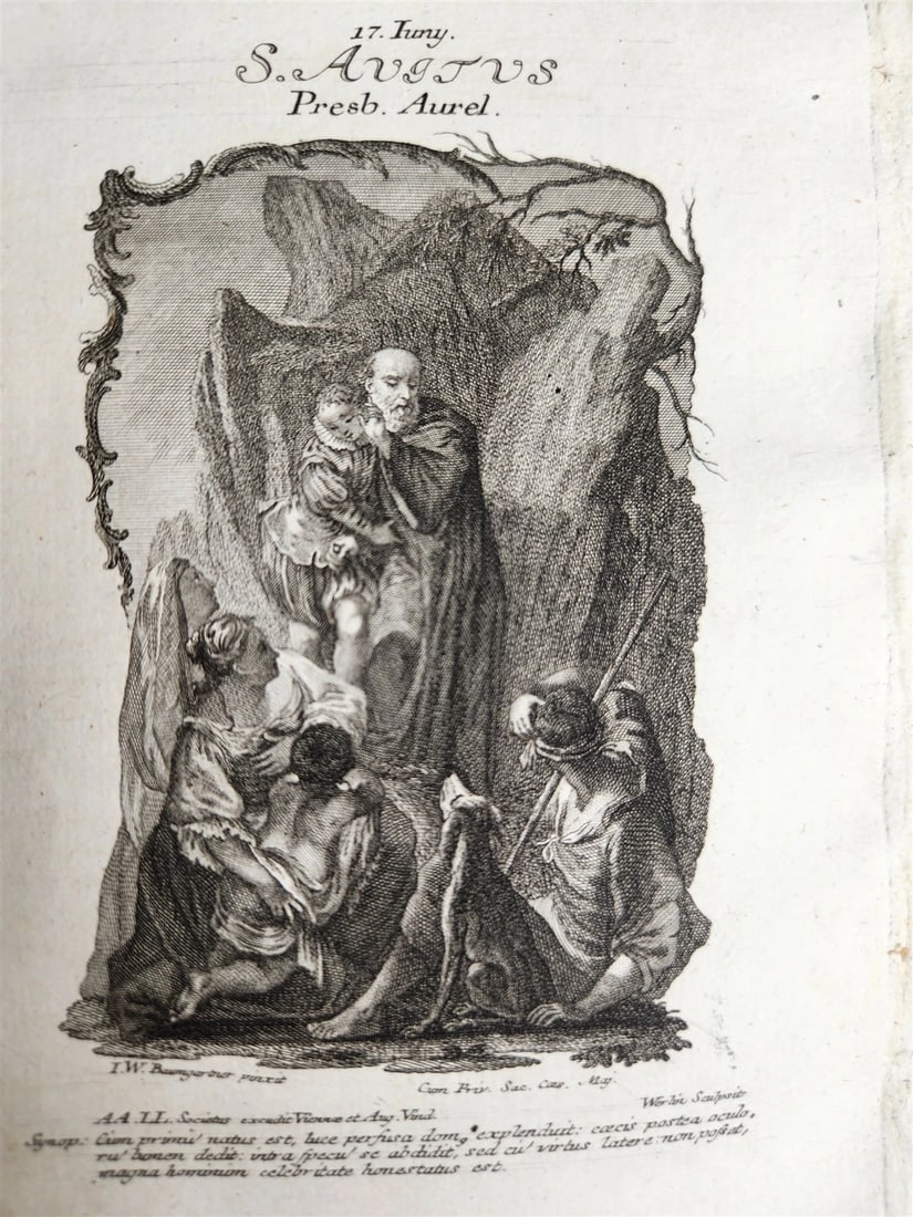 1756 THEOLOGY in GERMAN ILLUSTRATED w/ 76 COPPER ENGRAVINGS antique - 17