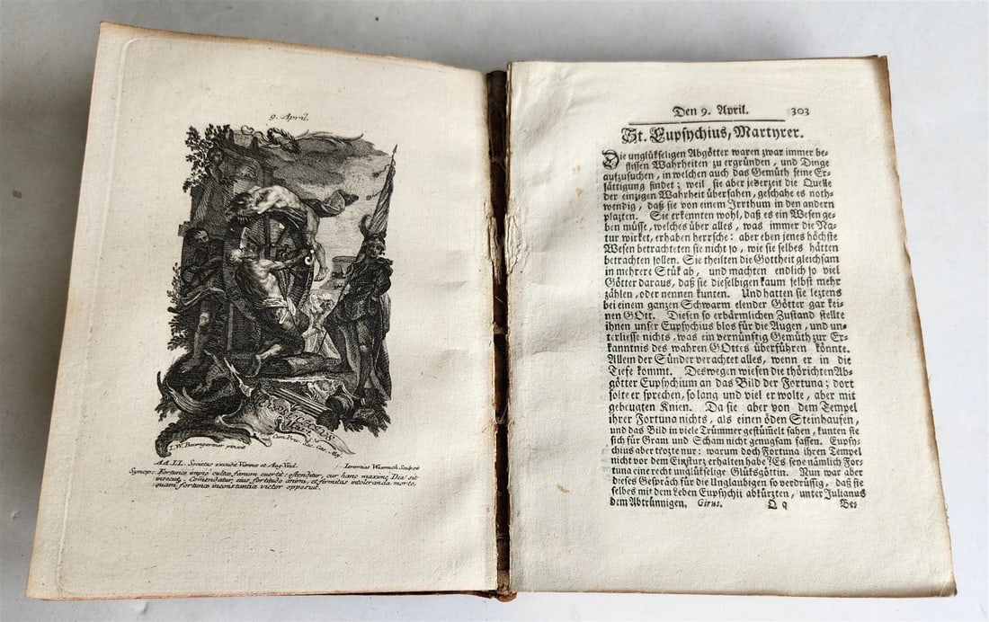 1756 THEOLOGY in GERMAN ILLUSTRATED w/ 76 COPPER ENGRAVINGS antique - 5