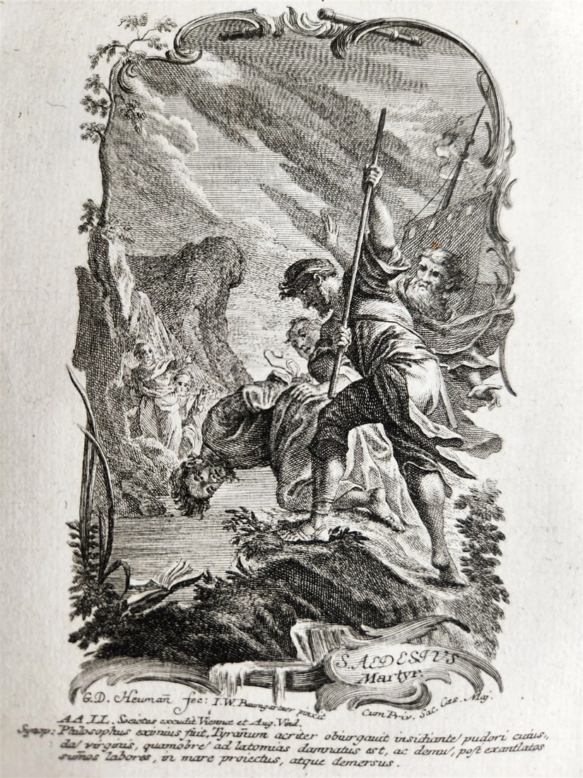 1756 THEOLOGY in GERMAN ILLUSTRATED w/ 76 COPPER ENGRAVINGS antique - 6