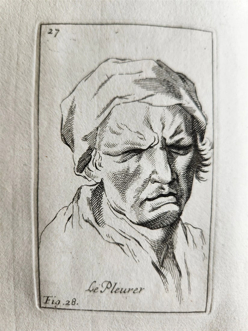 1703 ARTIST'S MANUAL by LE BRUN in DUTCH antique ILLUSTRATED PHYSIOGNOMY - 17