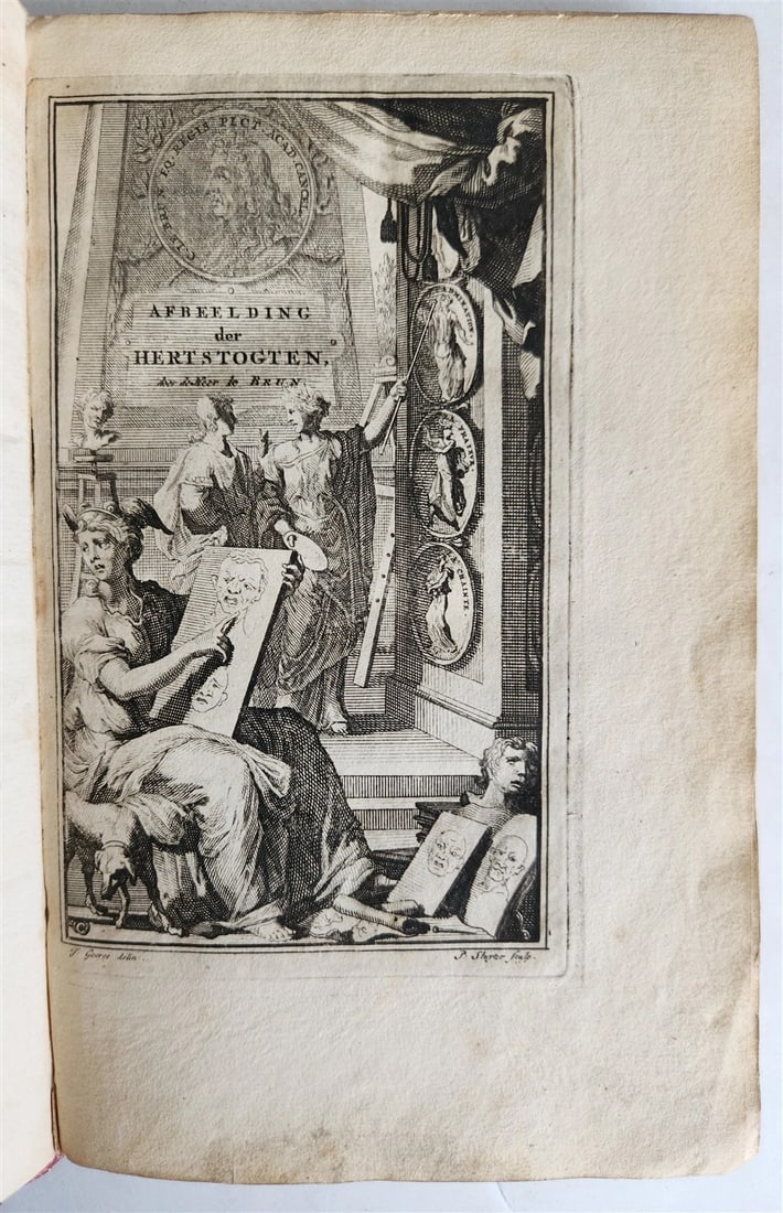 1703 ARTIST'S MANUAL by LE BRUN in DUTCH antique ILLUSTRATED PHYSIOGNOMY - 2