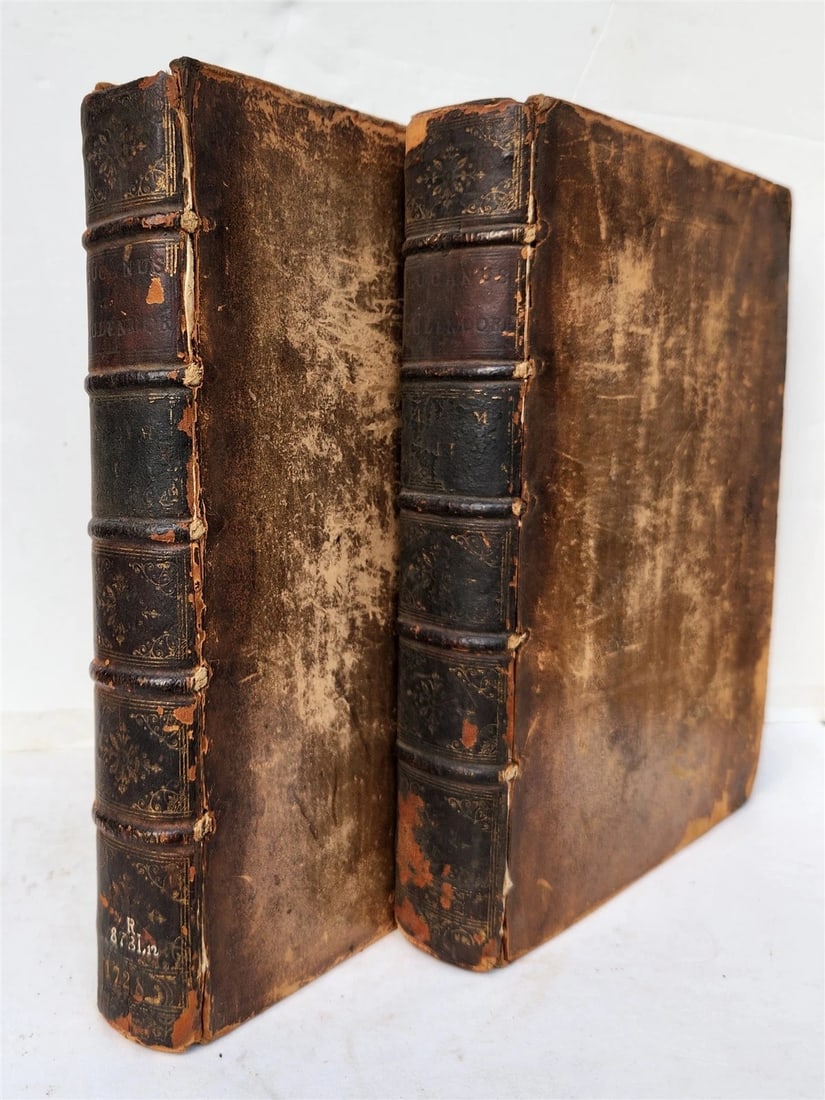 1728 PHARSALIA by LUCAN antique ANCIENT ROMAN POEM 2 volumes - 2