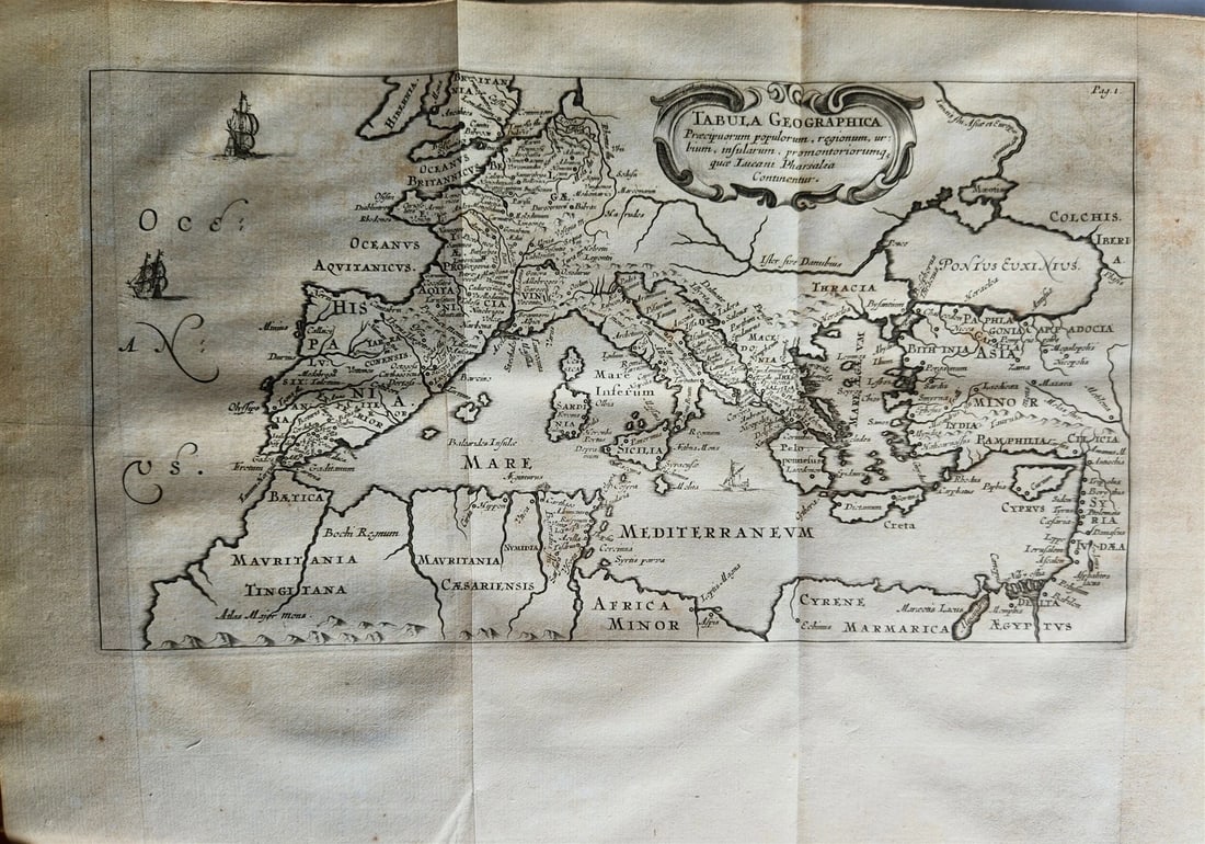 1728 PHARSALIA by LUCAN antique ANCIENT ROMAN POEM 2 volumes - 7