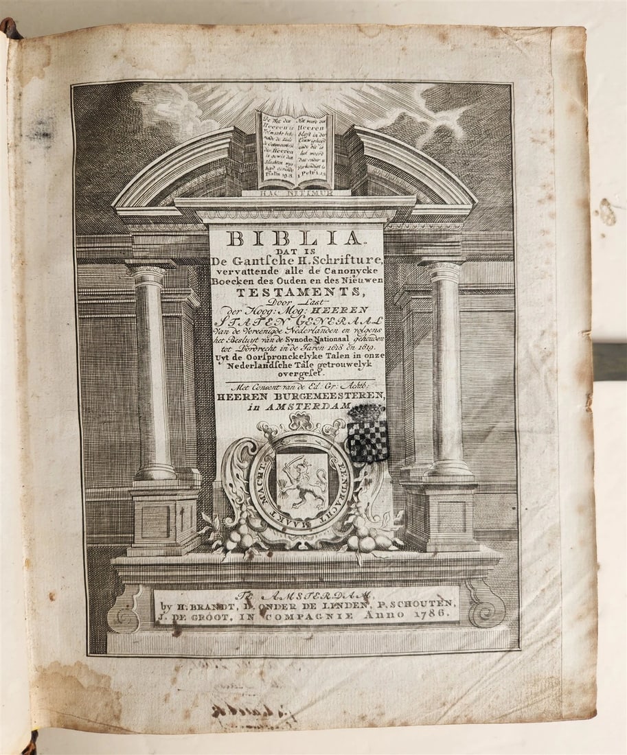 1786 BIBLE in DUTCH antique OLD & NEW TESTAMENT (1 of 16)