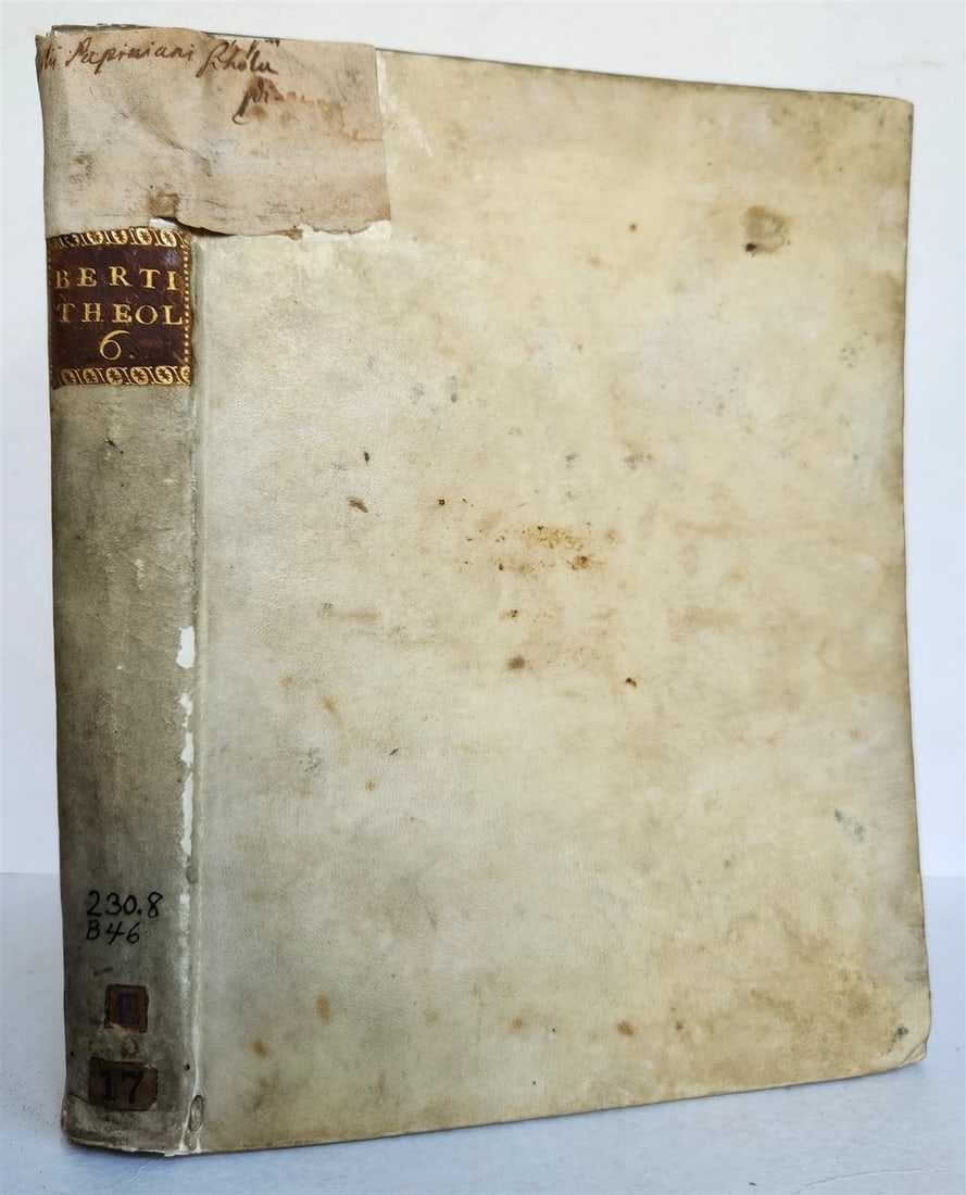 1792 THEOLOGY by JO. LAURENTII BERTI FLORENTINI antique VELLUM BINDING (1 of 10)