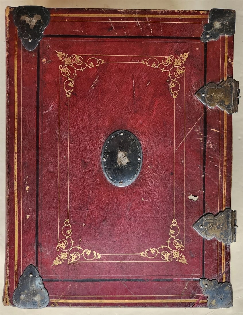 1850 MISSALE ROMANUM antique DECORATIVE BINDING w/ SILVER FITTINGS illustrated - 5