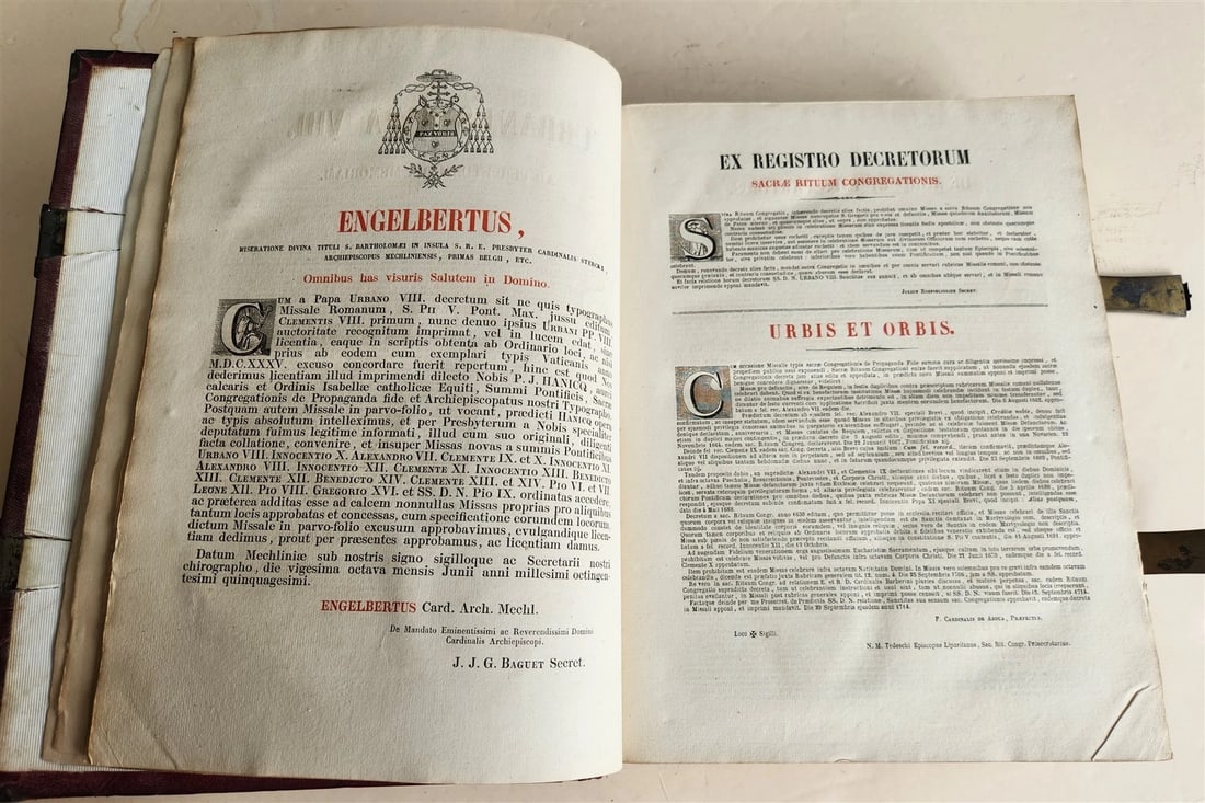 1850 MISSALE ROMANUM antique DECORATIVE BINDING w/ SILVER FITTINGS illustrated - 8