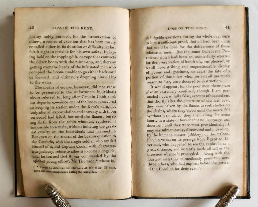 1825 Narrative of loss of Kent East Indiaman by fire in Bay of Biscay ANTIQUE - 3