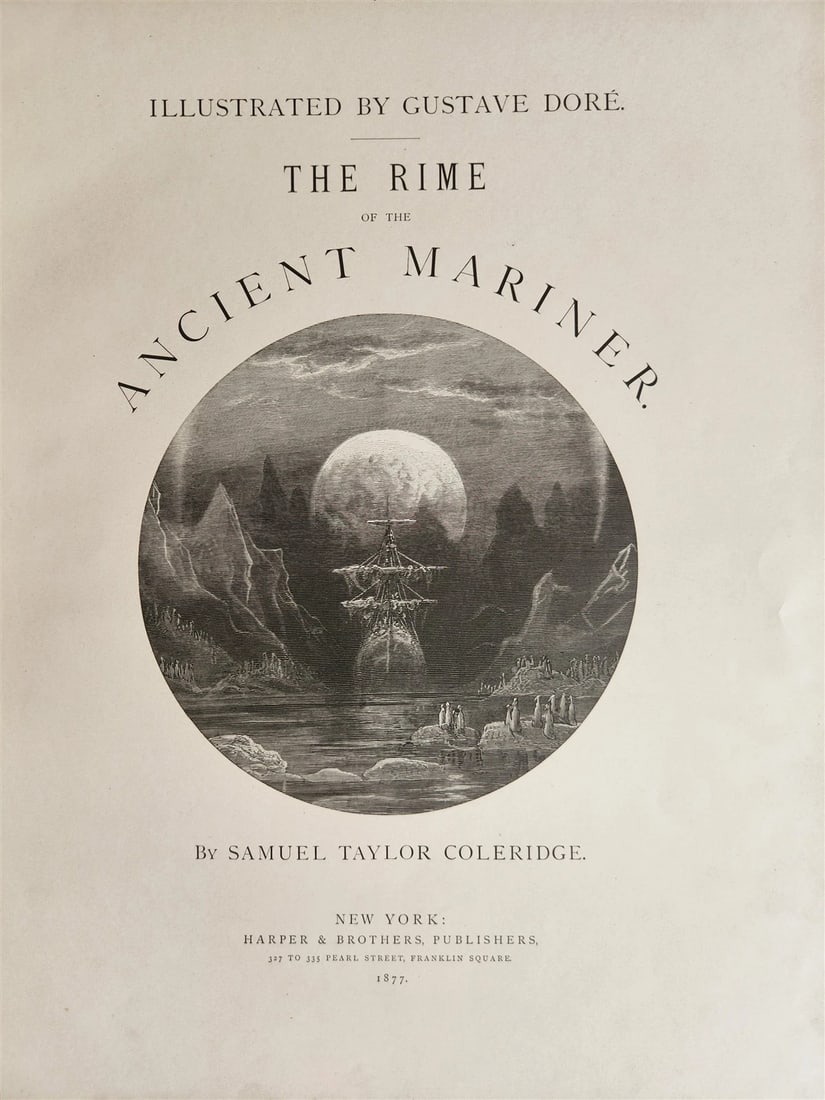 1877 The Rime of Ancient Mariner antique FOLIO Illustrated by GUSTAVE DORE (1 of 20)
