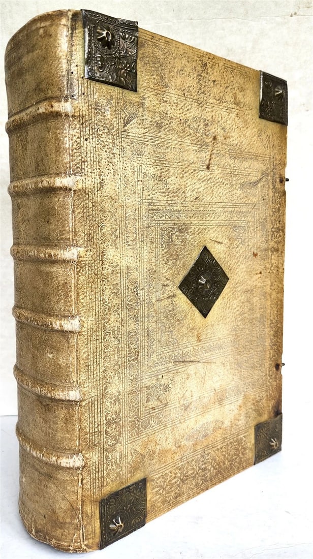 1755 BIBLE in GERMAN ULRICH antique PIGSKIN BINDING METAL FITTINGS MASSIVE FOLIO (1 of 14)