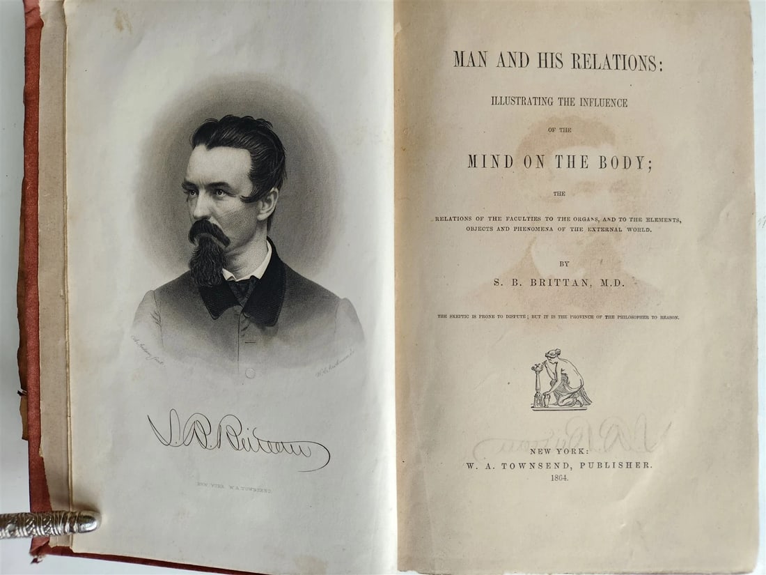 1864 MAN & HIS RELATIONS ILLUSTRATING THE INFLUENCE OF MIND on the BODY antique (1 of 7)