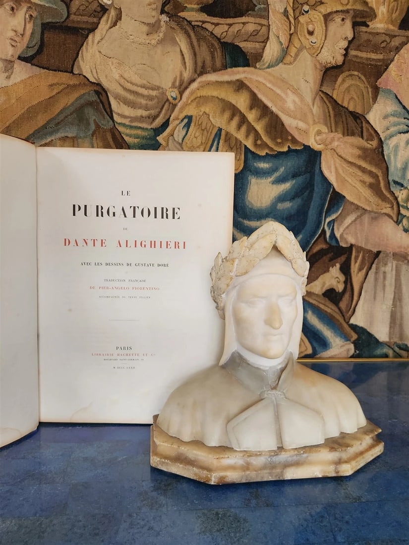 1872 DANTE in FRENCH antique GUSTAVE DORE ILLUSTRATED FOLIO PURGATOIRE & PARADIS (1 of 20)
