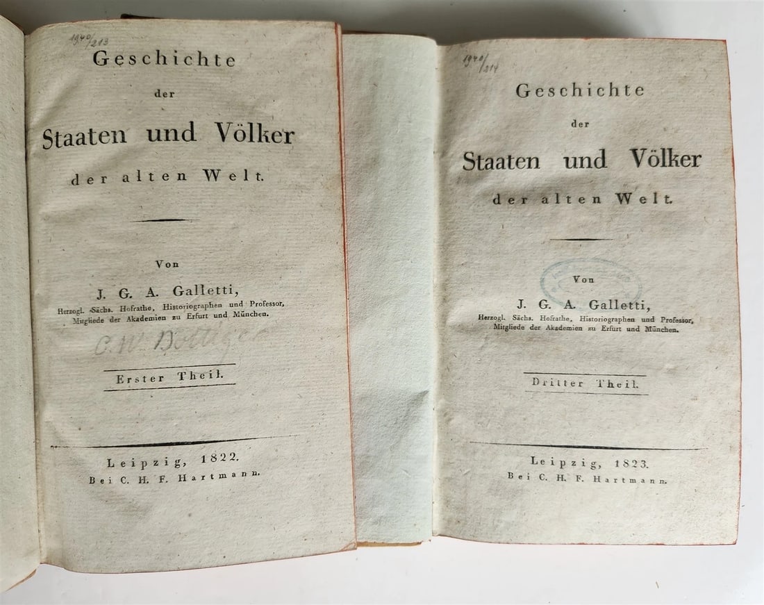 1822 History of states & peoples of ancient world in GERMAN antique 2 VOLUMES: Title: 1822 History of states & peoples of ancient world in GERMAN antique 2 VOLUMES Description: GESCHICHTE der STAATEN und VOLKER der ALTEN WELT (History of the states and peoples of ancient world)