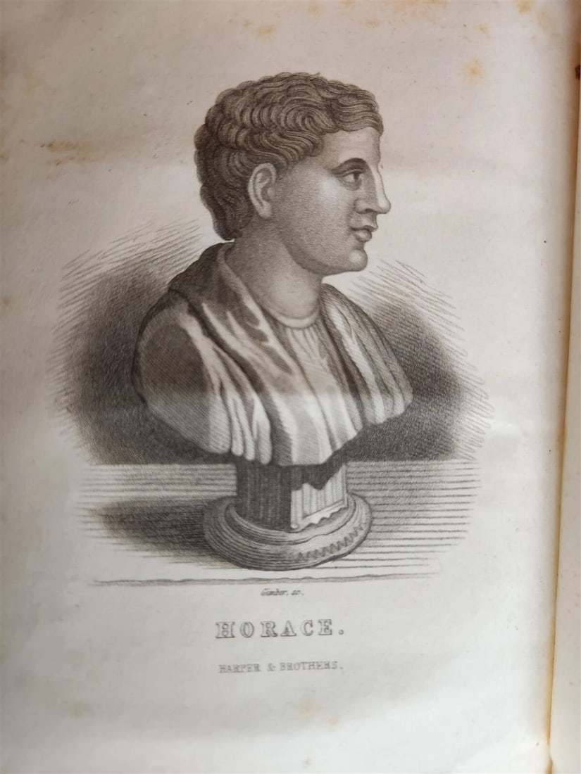 1844 WORKS OF HORACE w/ ENGLISH NOTES by CHARLES ANTHON antique AMERICAN EDITION (1 of 6)