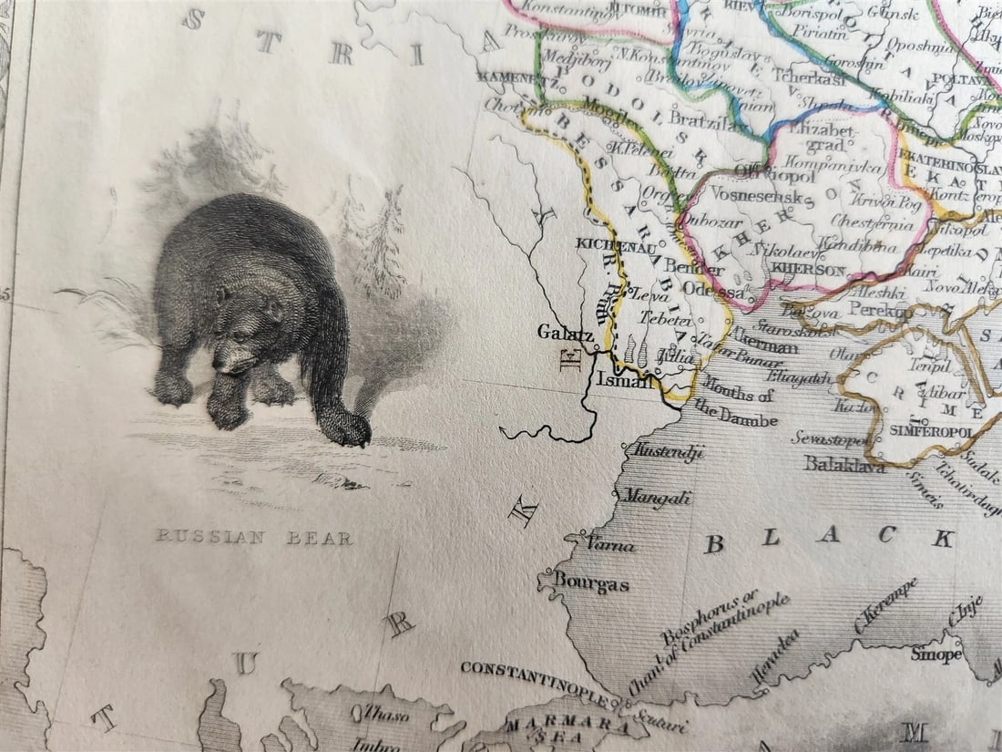 1851 RUSSIA in EUROPE antique MAP - 7