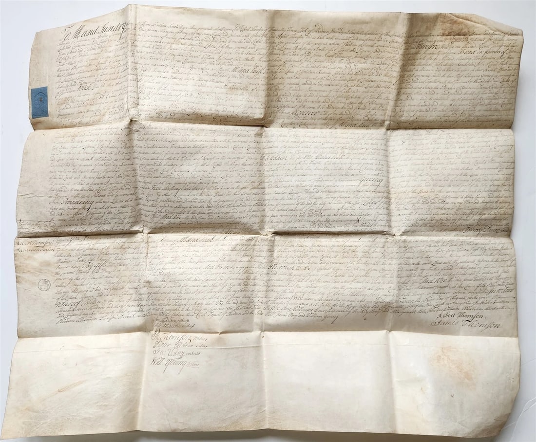 1737 MANUSCRIPT on VELLUM ANTIQUE LEGAL DOCUMENT in ENGLISH 18th CENTURY (1 of 13)
