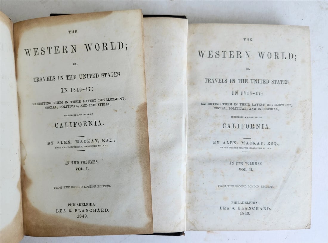 1849 WESTERN WORLD TRAVELS in UNITED STATES incl. CALIFORNIA in 1846-47 antique (1 of 6)