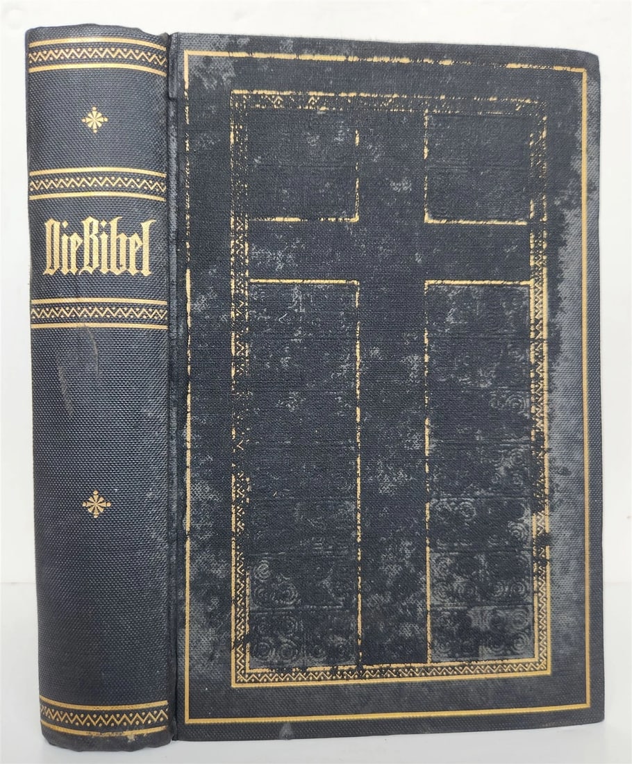 1934 BIBLE in GERMAN pre-WWII translated by MARTIN LUTHER antique: Title: 1934 BIBLE in GERMAN pre-WWII translated by MARTIN LUTHER antique Description: DIE BIBLE ODER DIE GANZE HEILIGE SCHRIFT DES ALTEN UND NEUEN TESTAMENTS Original cloth, worn Excellent interior Si