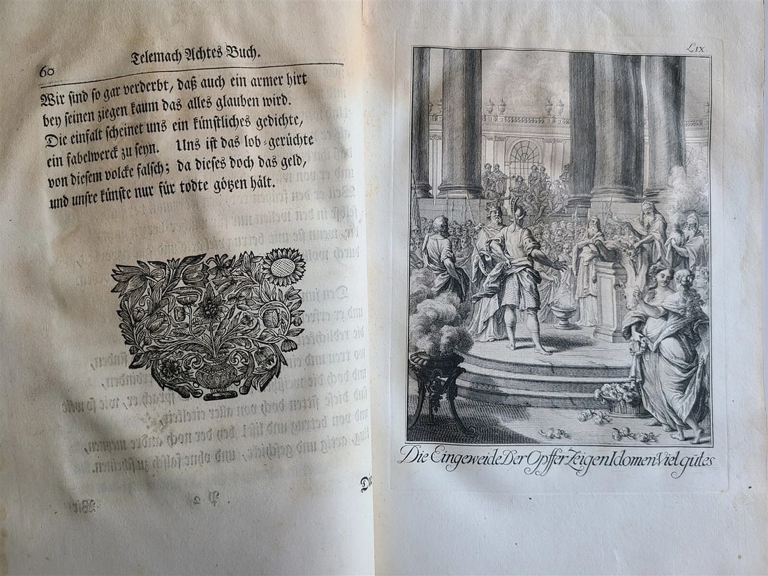 1739 TELEMACHUS SEEKING HIS FATHER ILLUSTRATED FOLIO antique in GERMAN (1 of 16)