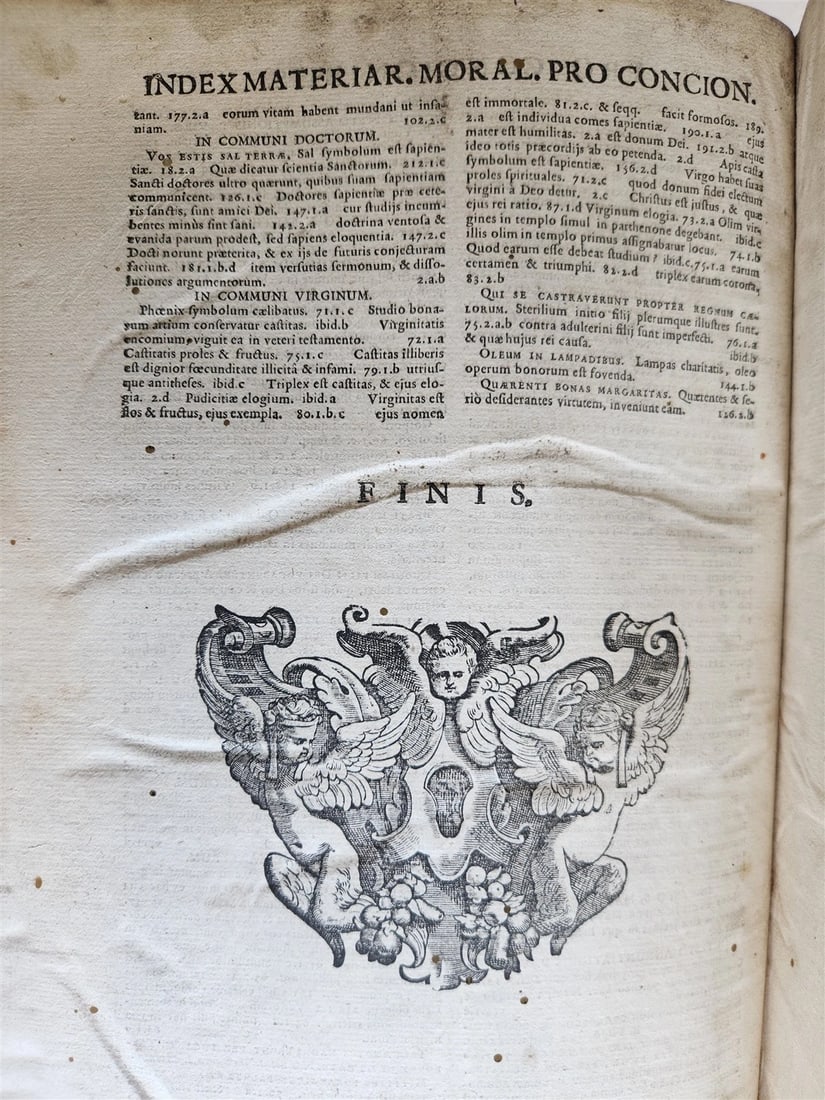 1725 COMMENTARIUS in ECCLESIASTEN PIGSKIN BOUND FOLIO w/ CLASPS antique - 10