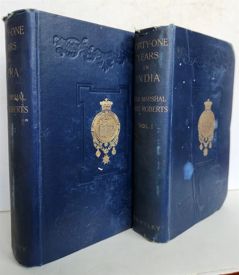 1897 FORTY-ONE YEARS in INDIA by Lord Roberts 2 VOLUMES antique ILLUSTRATED (1 of 20)