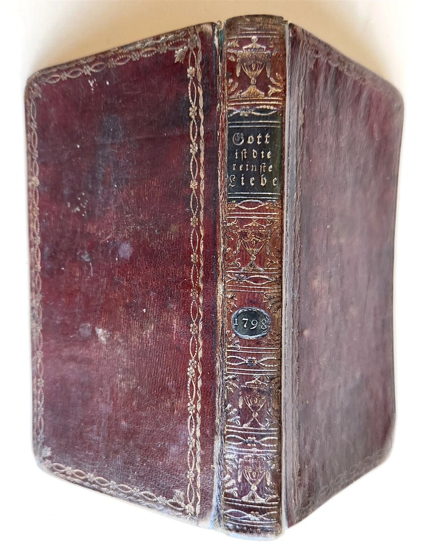 1798 THEOLOGY by Eckartshausen in GERMAN ILLUSTRATED antique DECORATIVE BINDING (1 of 5)