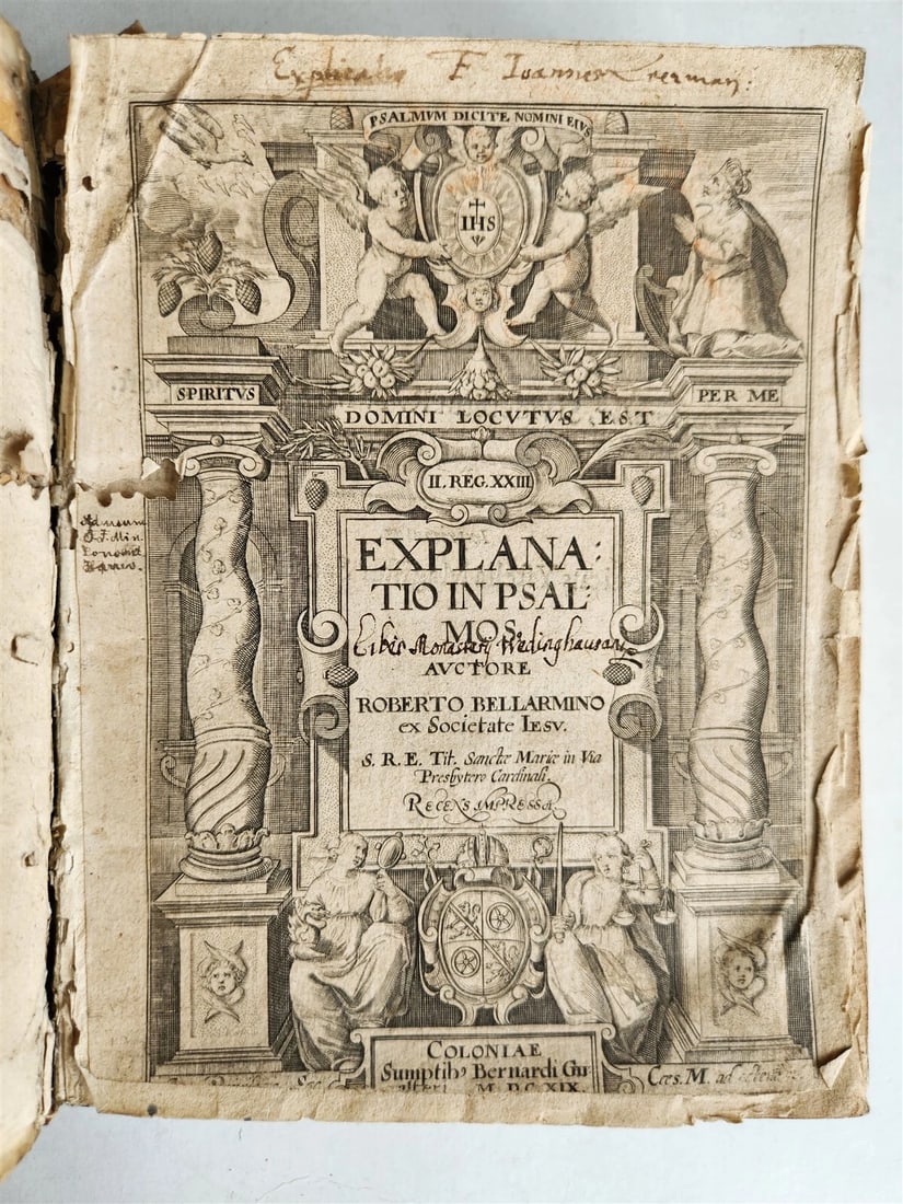 1619 EXPLANATIO in PSALMOS by ROBERT BELLARMINE antique vellum bound (1 of 10)