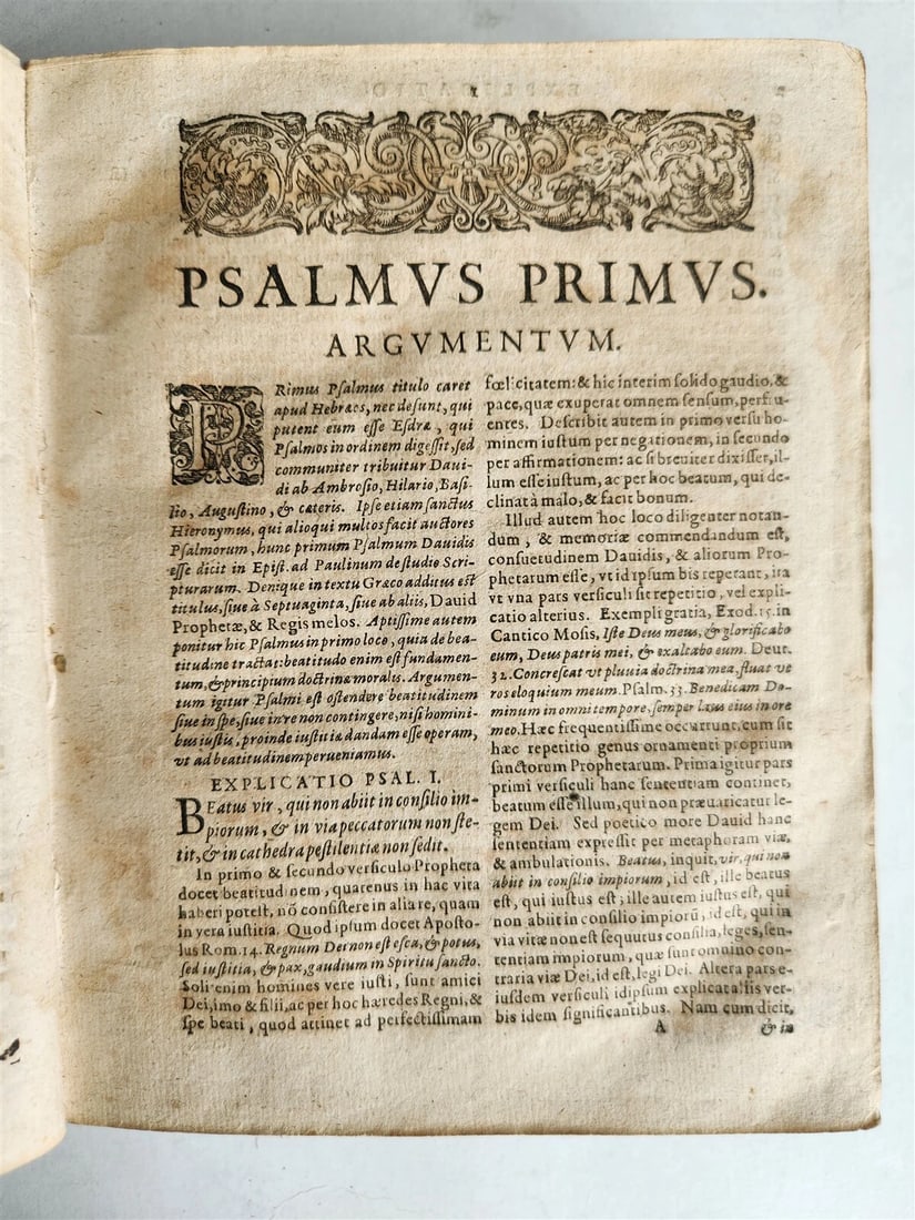 1619 EXPLANATIO in PSALMOS by ROBERT BELLARMINE antique vellum bound - 4