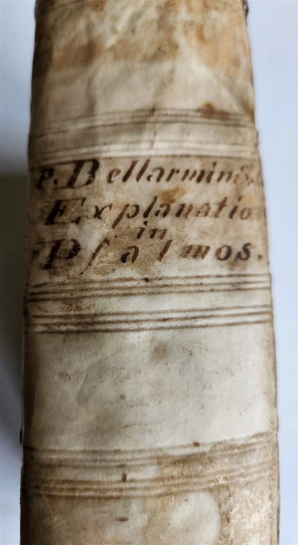 1619 EXPLANATIO in PSALMOS by ROBERT BELLARMINE antique vellum bound - 9
