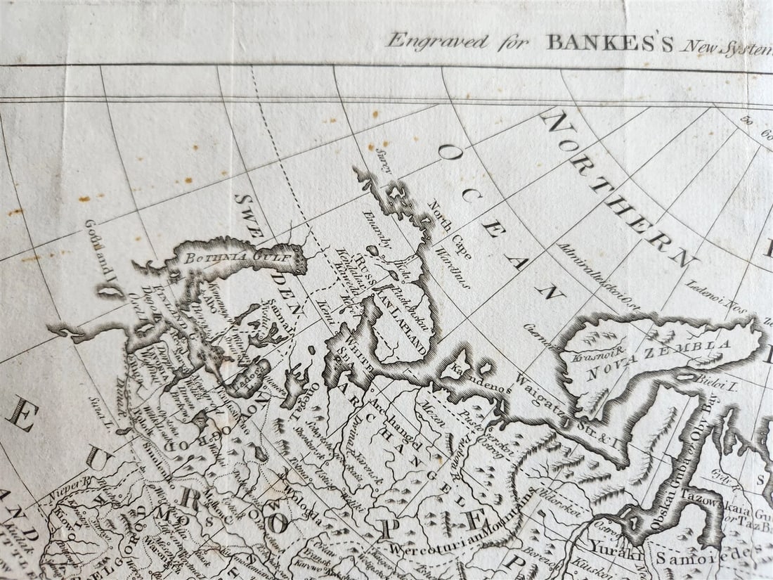 1785 RUSSIAN EMPIRE Discoveries between Asia and North America antique MAP - 3