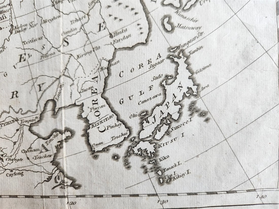 1785 RUSSIAN EMPIRE Discoveries between Asia and North America antique MAP - 5