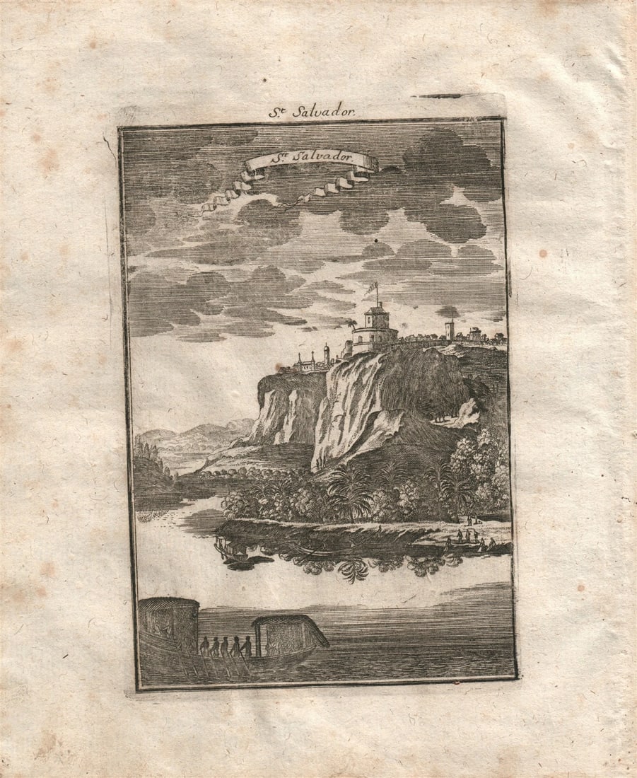 1719 ST.SALVADOR plate from Beschreibung Des gantzen Welt-Kreises (1 of 2)