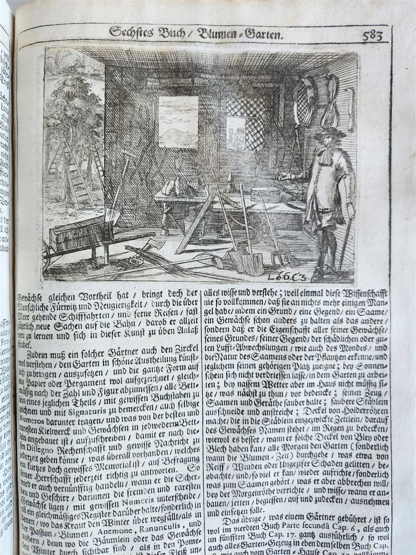 1682 Georgica curiosa ILLUSTRATED noble country life antique PIGSKIN FOLIO - 11