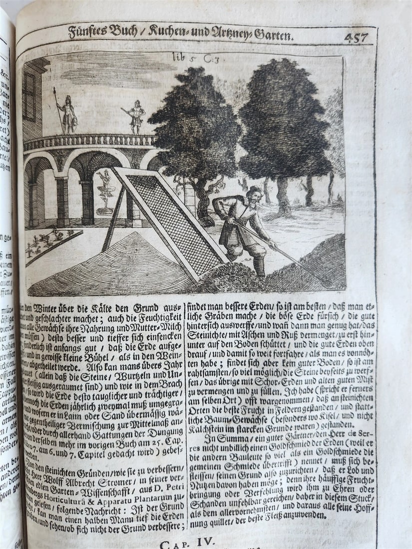 1682 Georgica curiosa ILLUSTRATED noble country life antique PIGSKIN FOLIO - 15