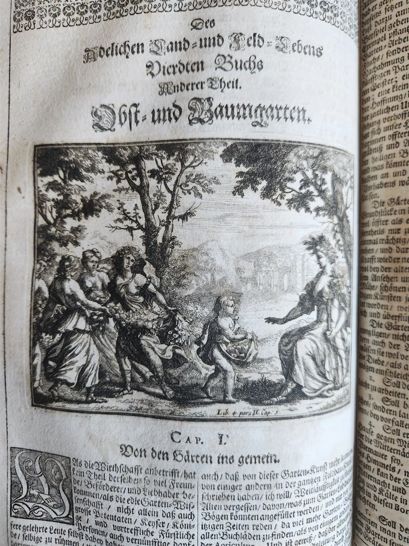 1682 Georgica curiosa ILLUSTRATED noble country life antique PIGSKIN FOLIO - 17