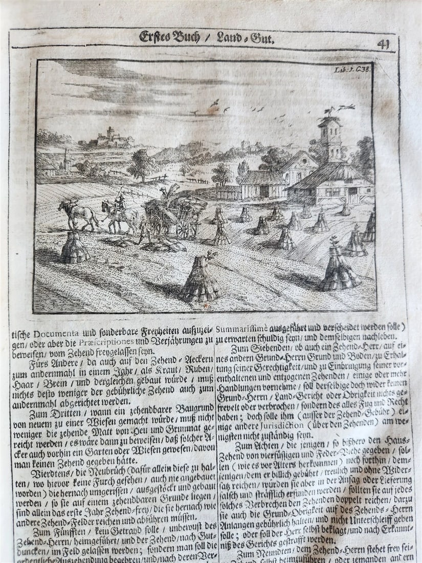 1682 Georgica curiosa ILLUSTRATED noble country life antique PIGSKIN FOLIO - 6