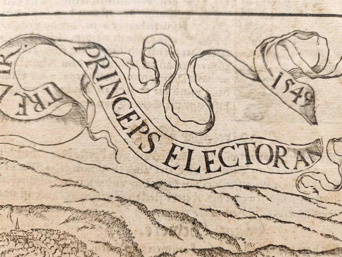 1572 MAP of KOBLENZ GERMANY from SEBASTIAN MUNSTER'S COSMOGRAPHY antique - 2