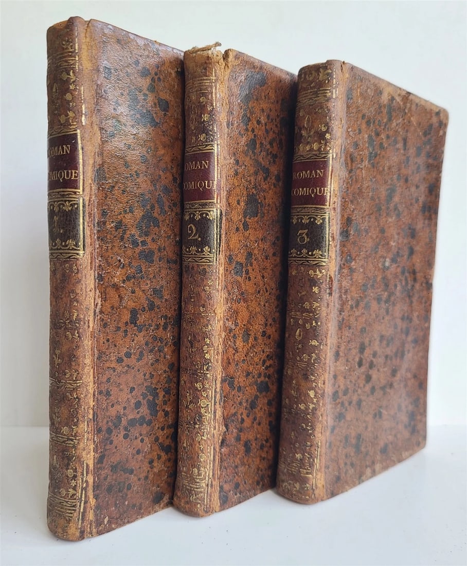 1775 ROMAN COMIQUE par M. SCARRON antique 3 VOLUMES in FRENCH (1 of 5)